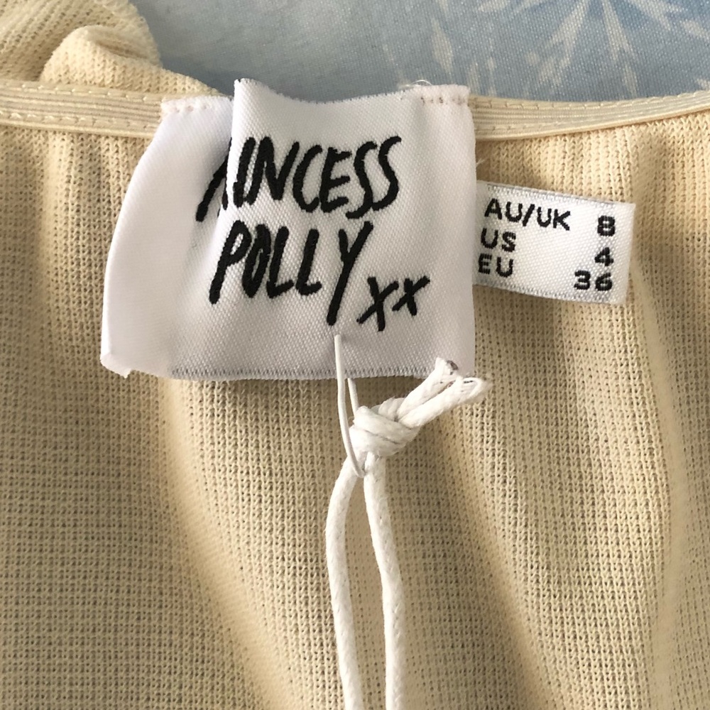 NEW Princess Polly Crop Short Sleeve Lightweight Cardigan Top Front Tie - Picture 2 of 9